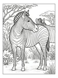 Grevy's Zebra Nuzzling In Savanna