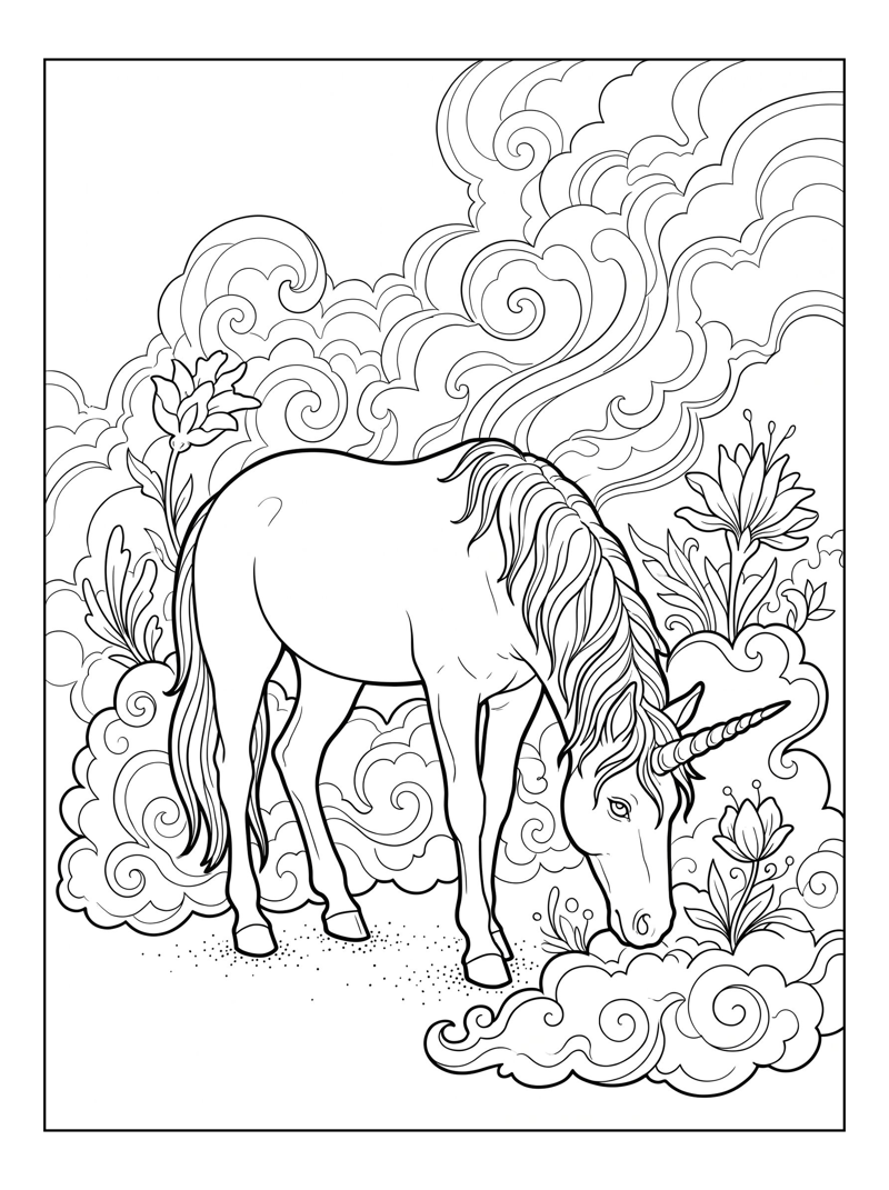 Unicorn Grazing In Cloud Kingdom
