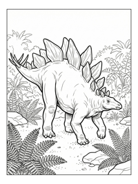 Stegosaurus Walking In Fern Valley