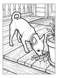 Chihuahua Sniffing On Front Porch