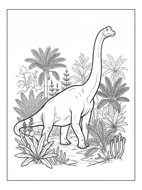 Brachiosaurus Wandering Prehistoric Swamp