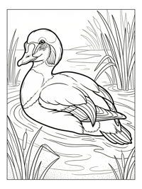 King Eider Duck Gliding In Pond