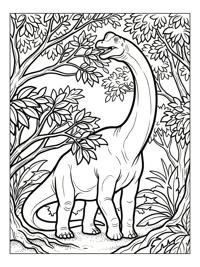 Curious Father Brachiosaurus Grazing Trees