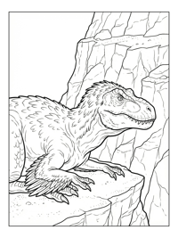 Feathered Tyrannosaurus Resting Cliffside Overlook
