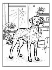 Dalmatian Standing In Sunny Living Room