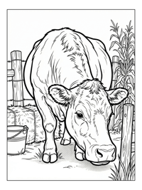 Beef Cow Sniffing Rustic Farmyard