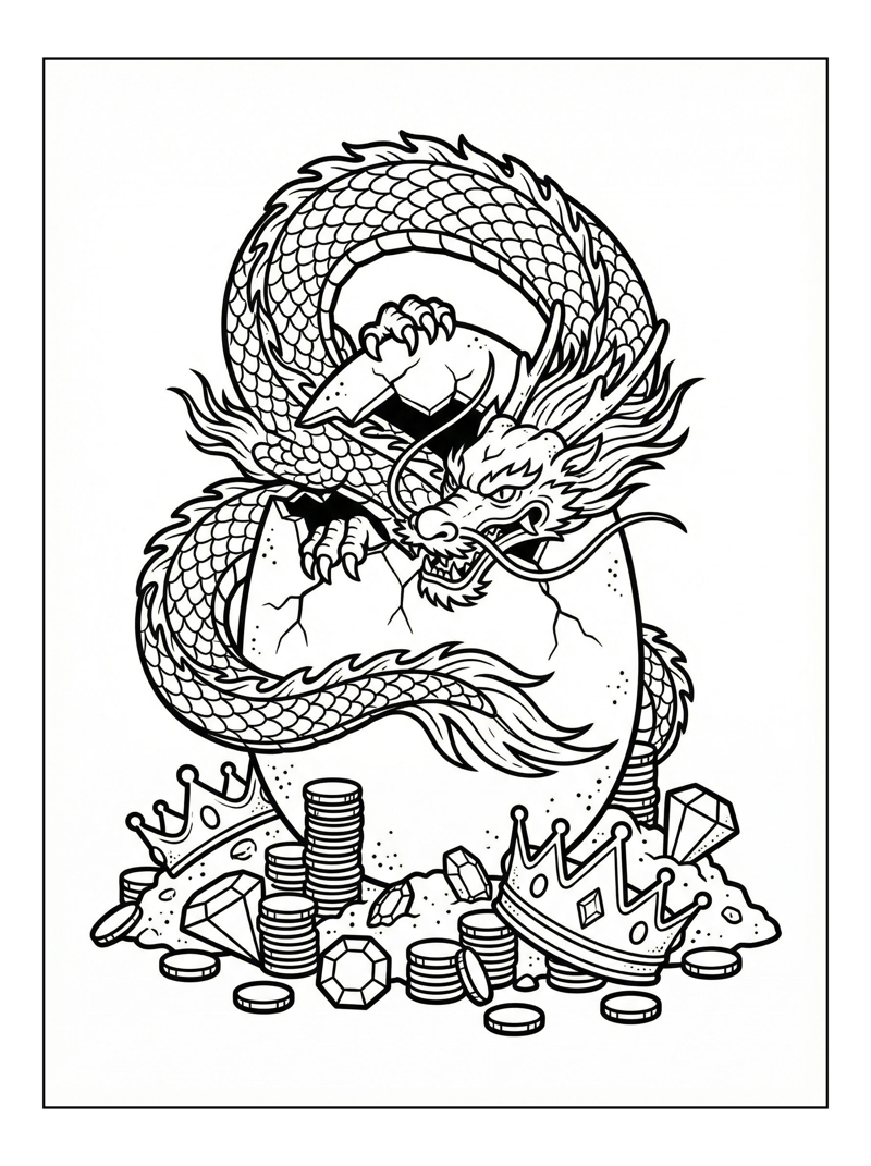 Chinese Dragon Hatching From Egg Treasure