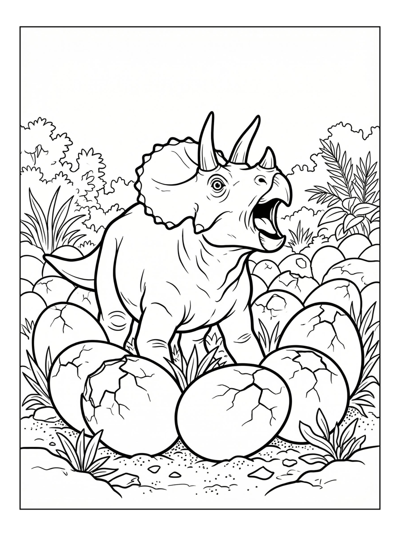 Juvenile Triceratops Roaring Nesting Ground