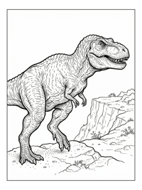 Tyrannosaurus Rex Walking Cliffside Overlook