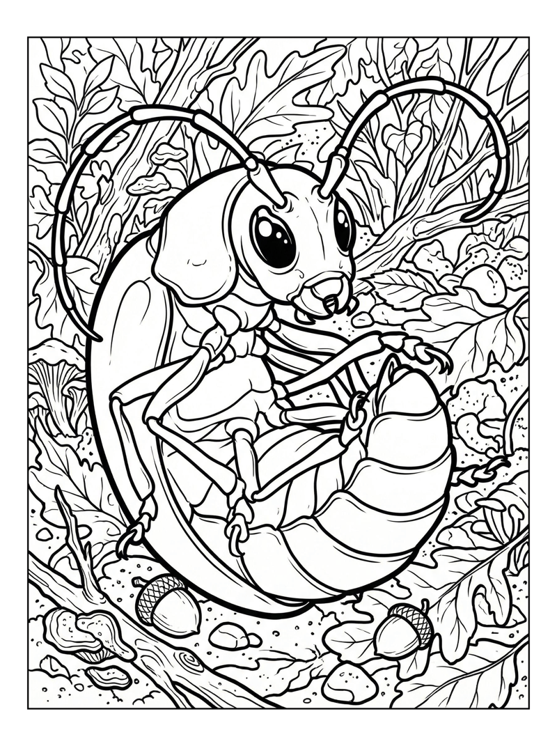 Longhorn Beetle Rolling Forest Floor