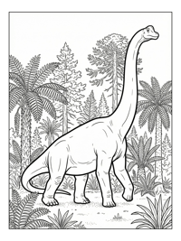 Brachiosaurus Walking Jurassic Forest