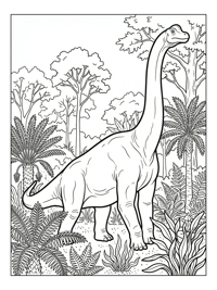 Brachiosaurus Stretching In Prehistoric Swamp