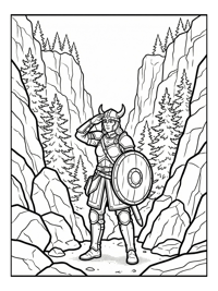 Shield Maiden Saluting In Mountain Pass