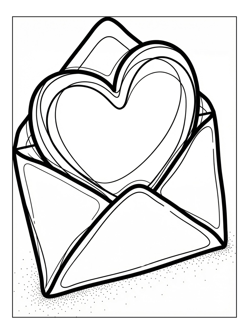 Puffy Heart Inside Envelope Mail