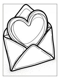 Puffy Heart Inside Envelope Mail