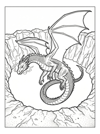 Western Dragon Flying In Volcanic Crater