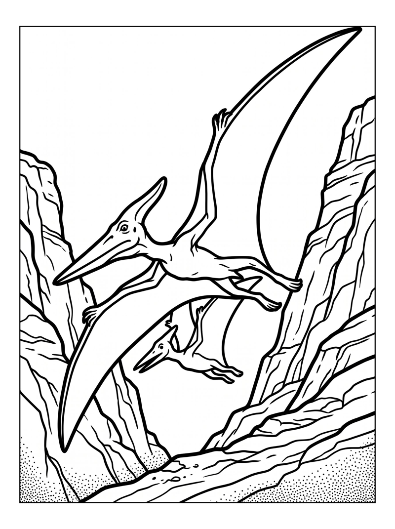Pterodactyl Dad Gliding Coastal Cliffs