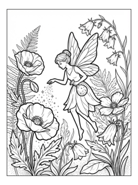 Tooth Fairy Sprinkling Dust In Flower Garden