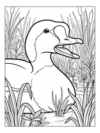 King Eider Duck Quacking In Wetland Marsh