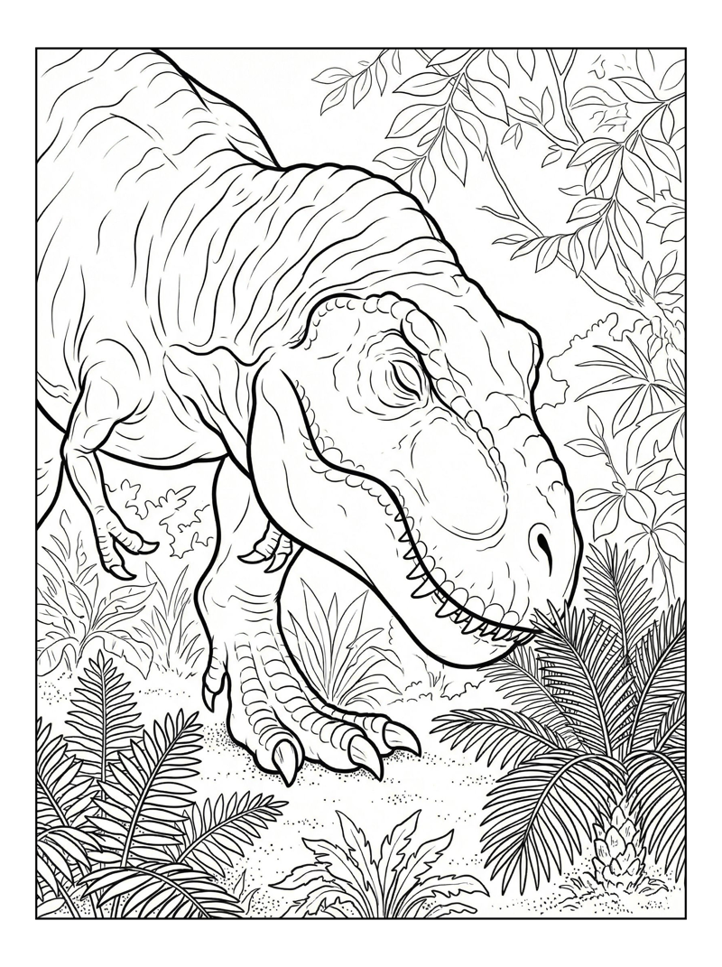 Tyrannosaurus Sniffing Prehistoric Jungle