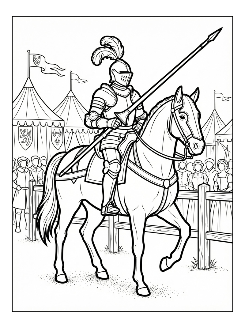 Knight On Horse At Tournament Grounds