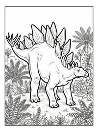 Stegosaurus Standing In Lush Meadow