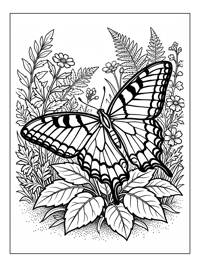 Swallowtail Butterfly Resting Forest Clearing