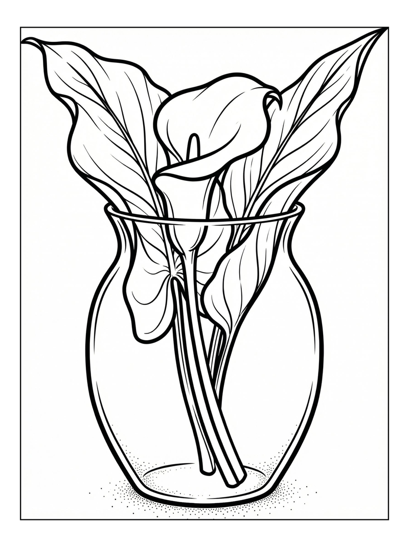 Calla Lily In Glass Vase
