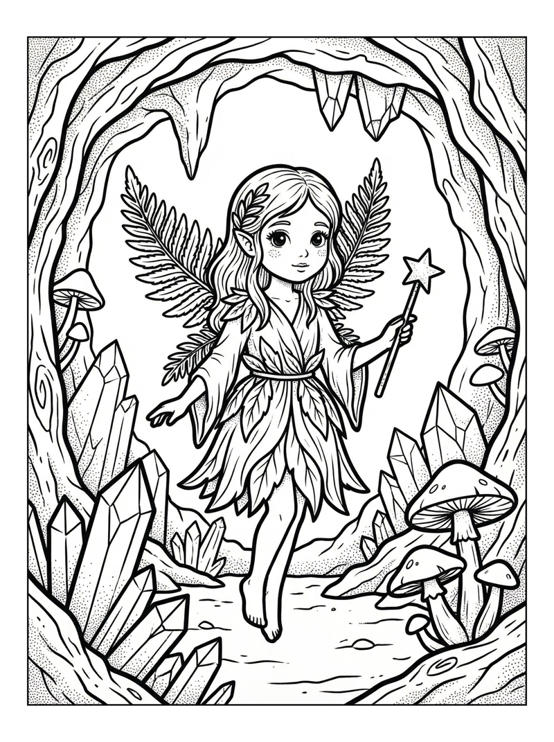 Wood Nymph Fairy In Crystal Cave