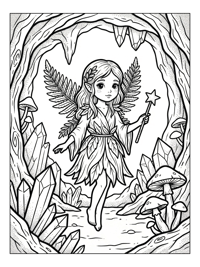 Wood Nymph Fairy In Crystal Cave