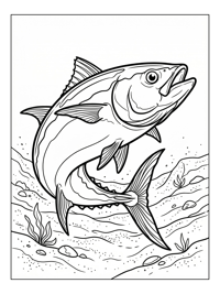 Tuna Swimming Sandy Seabed