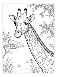 Masai Giraffe Standing In Safari Park