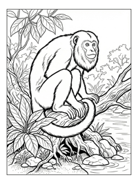 Howler Monkey Sitting By Riverbank