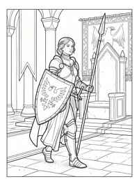 Shield Maiden Patrolling Throne Room