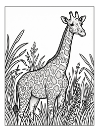 Rothschild Giraffe Stands In Tall Grass
