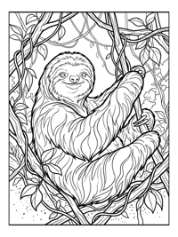 Pale-throated Sloth Exploring Vine Branches