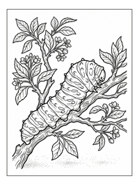 Swallowtail Caterpillar Climbing Garden Branch