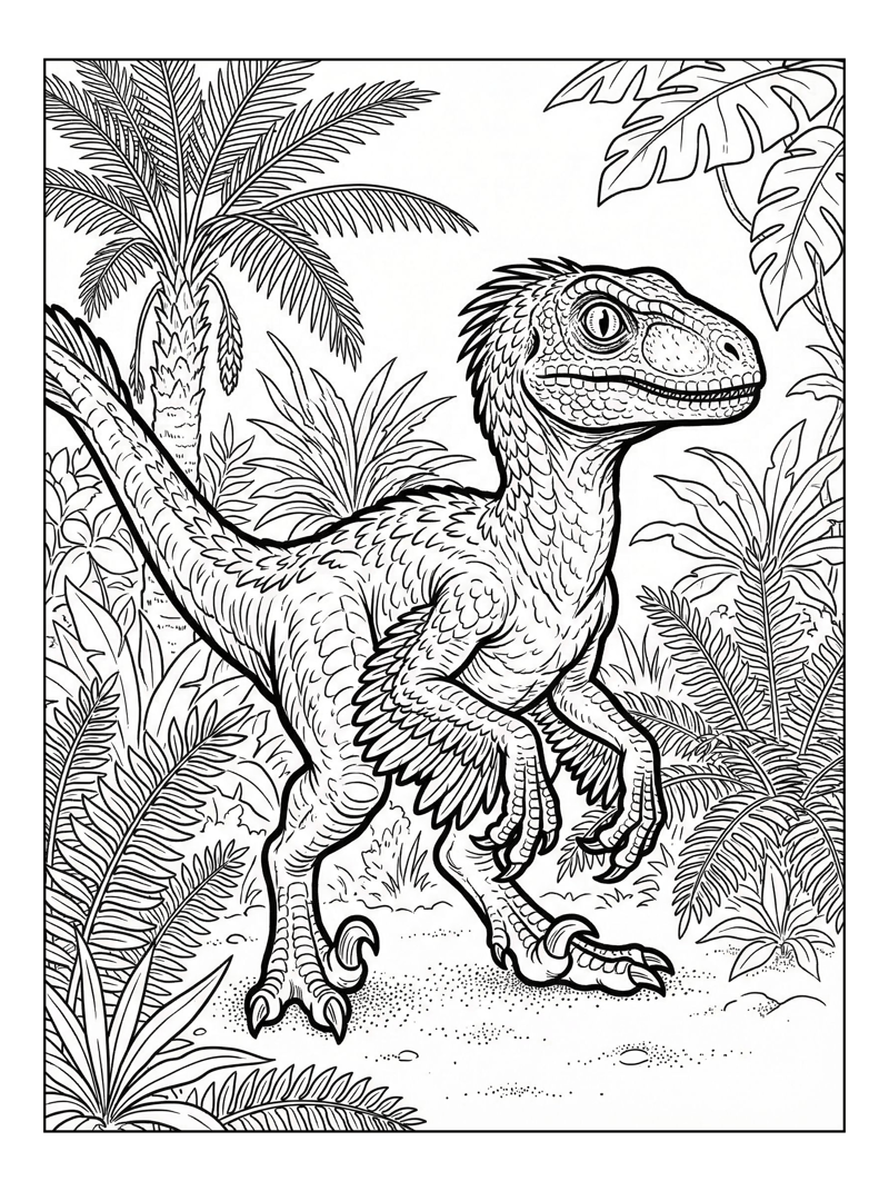 Dinosaur Hatchling Explores Prehistoric Jungle
