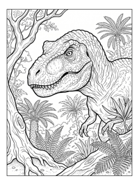 Tyrannosaurus Rex Gazing Forest Scene