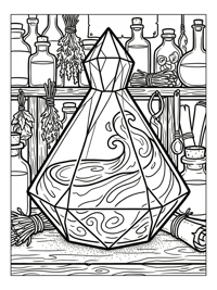 Diamond Flask Swirling On Alchemist Shelf