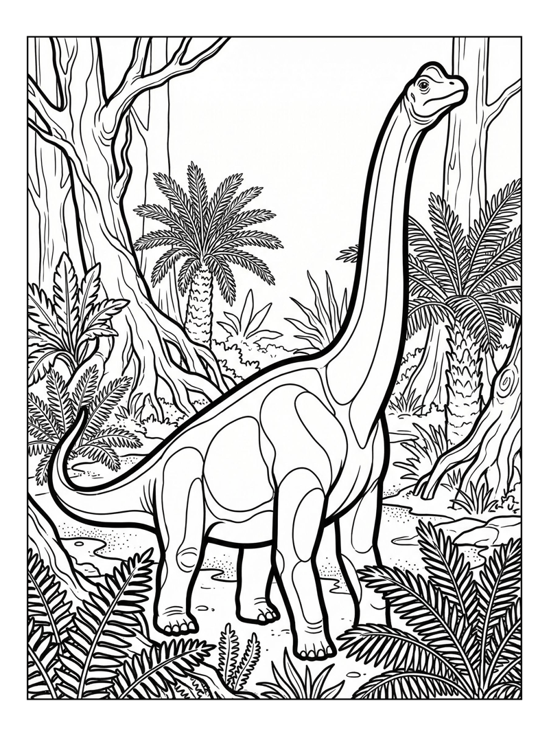 Juvenile Brachiosaurus Stretching Prehistoric