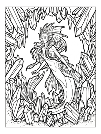 Deep Sea Mermaid Exploring Crystal Grotto