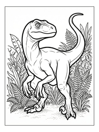 Raptor Dinosaur In Prehistoric Jungle