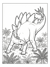 Stegosaurus Stretching In Lush Meadow