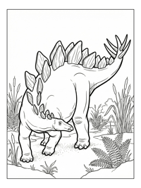 Stegosaurus Mother Baby Swampy Marsh