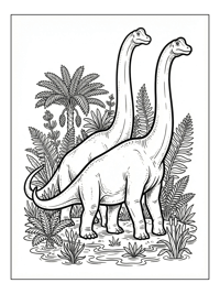 Brachiosaurus Dinosaurs Standing In Swamp
