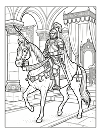 Royal Guard Knight Riding In Throne Room
