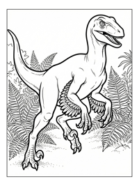 Raptor Dinosaur Jumping In Ferns