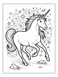 Sea Unicorn Galloping Through Night Sky