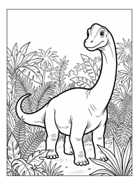 Baby Brachiosaurus Looking In Jungle